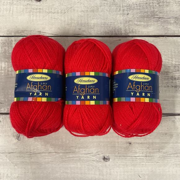 Herrschners Other - Herrschners 2 Ply Afghan Yarn 2 Ounces Fine #0002 Red Lot Of 3 220 Yds Each
